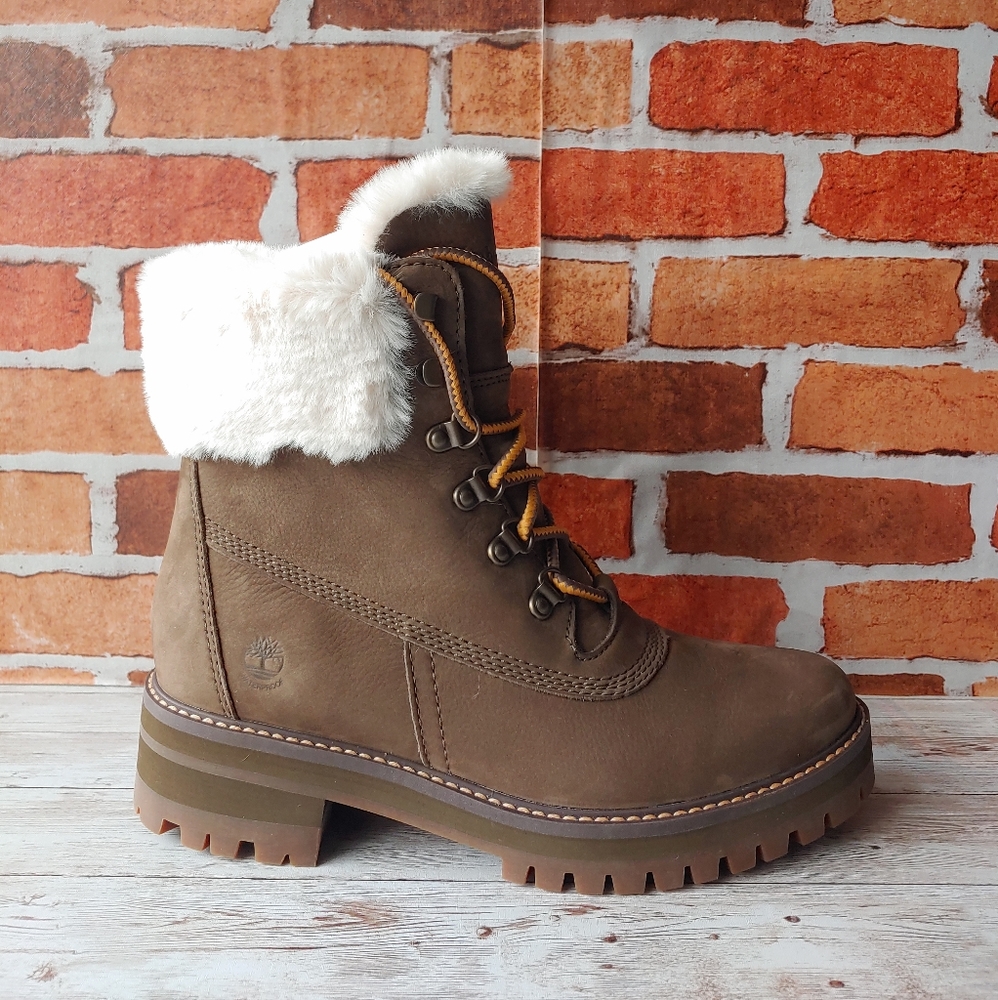 TIMBERLAND WOMEN'S COURMAYEUR VALLEY 6-INCH WATERPROOF BOOTS OLIVE NUBUCK